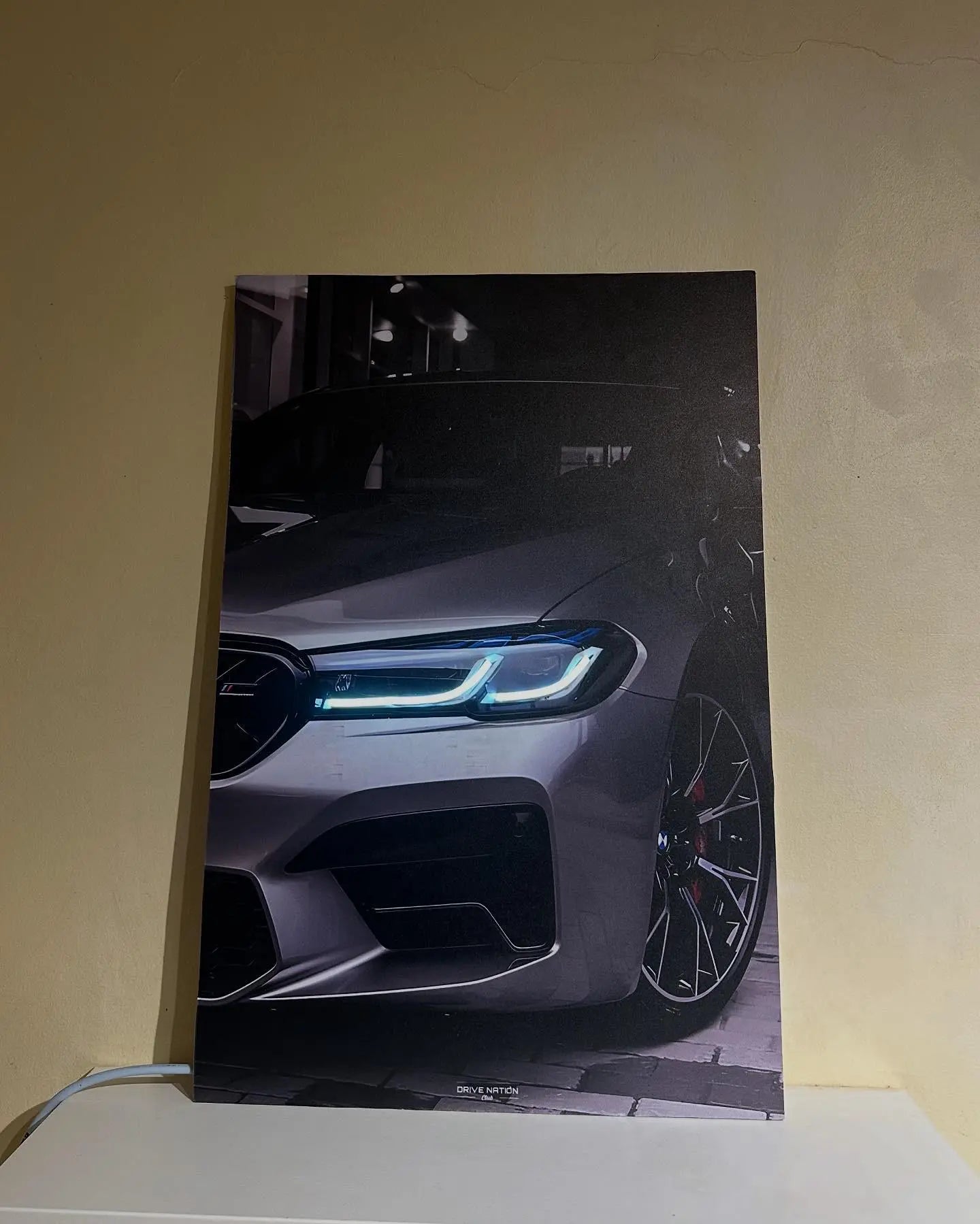 BMW m5 NEON Poster (white LED) - Essentials Series