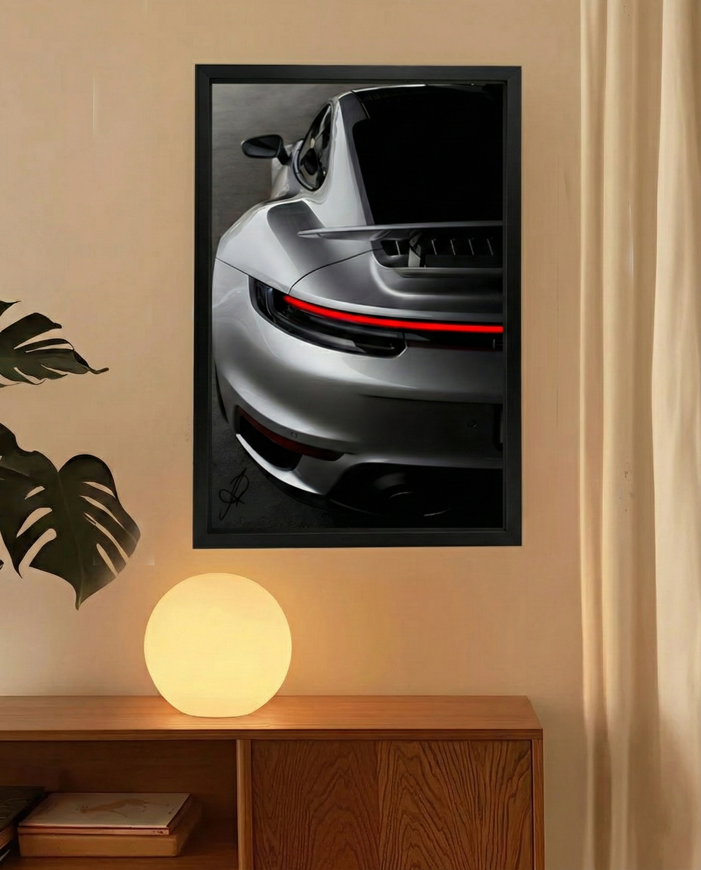 Porsche 911 NEON Poster (red LED)