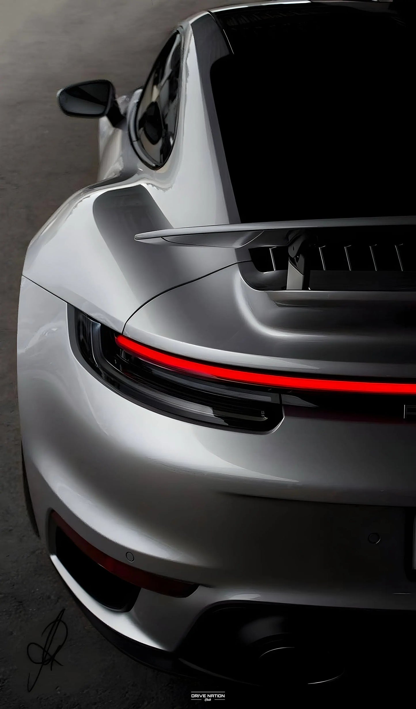 Porsche 911 NEON Poster (red LED) - Essentials series