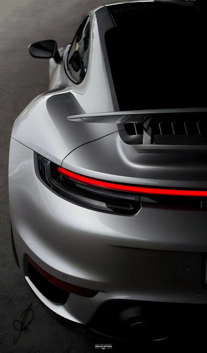 Porsche 911 NEON Poster (red LED) - Essentials series