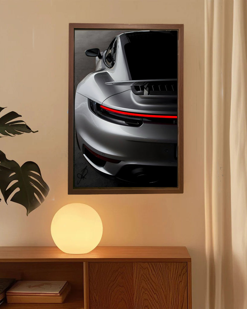 Porsche 911 NEON Poster (red LED) - Essentials series